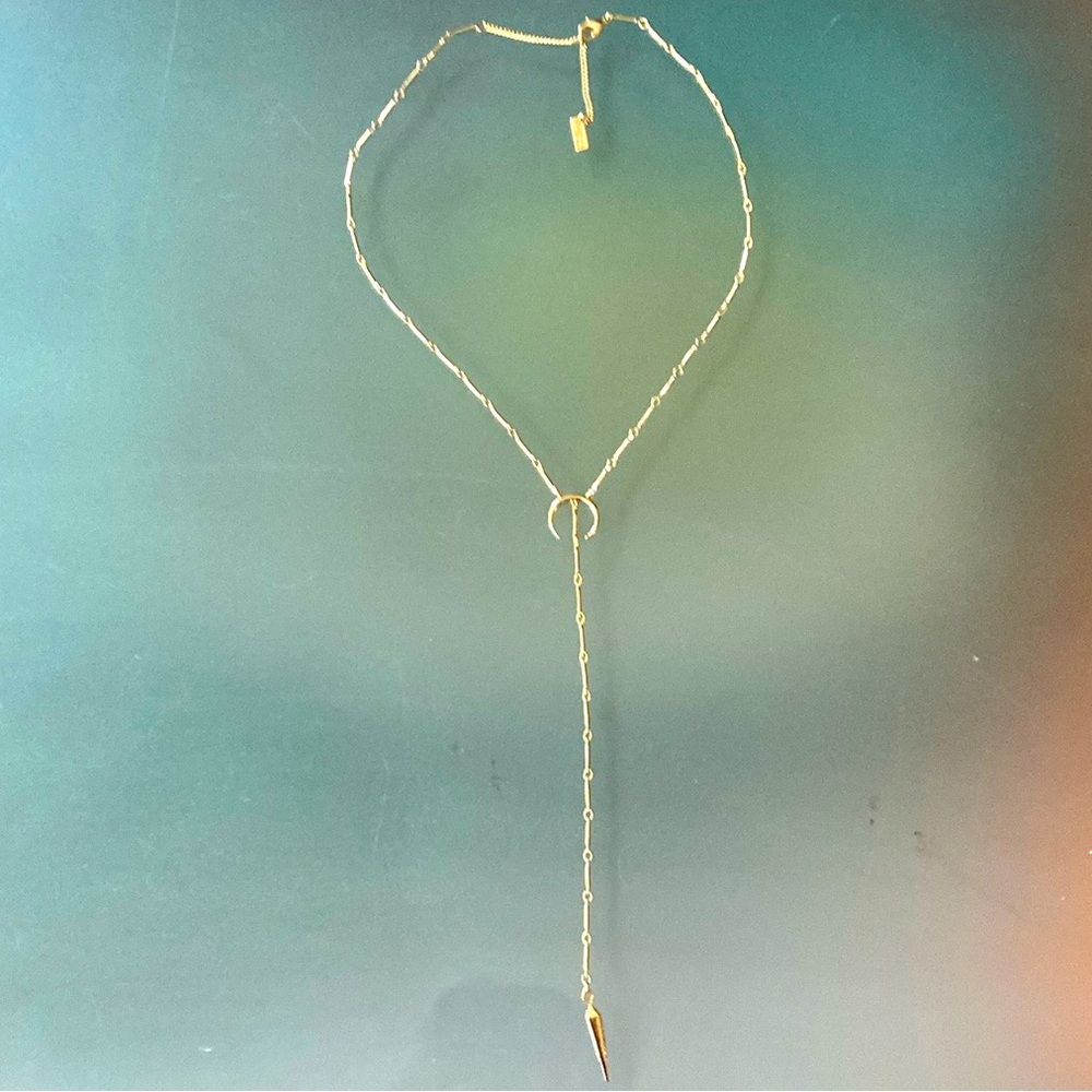 Gold Minimalist Lariat Necklace